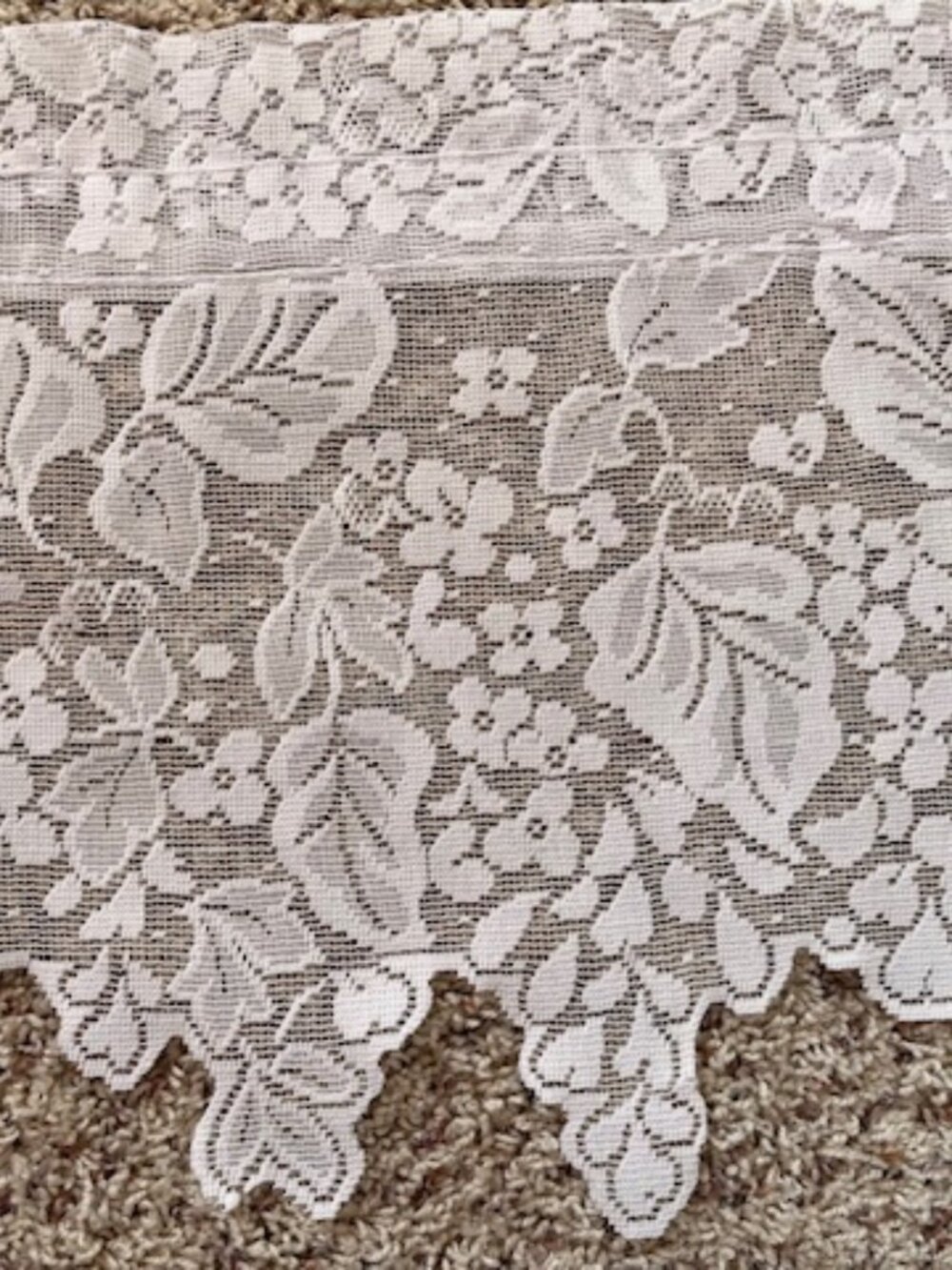 Lace Curtain Valances Flowers & Ivy Set of 3